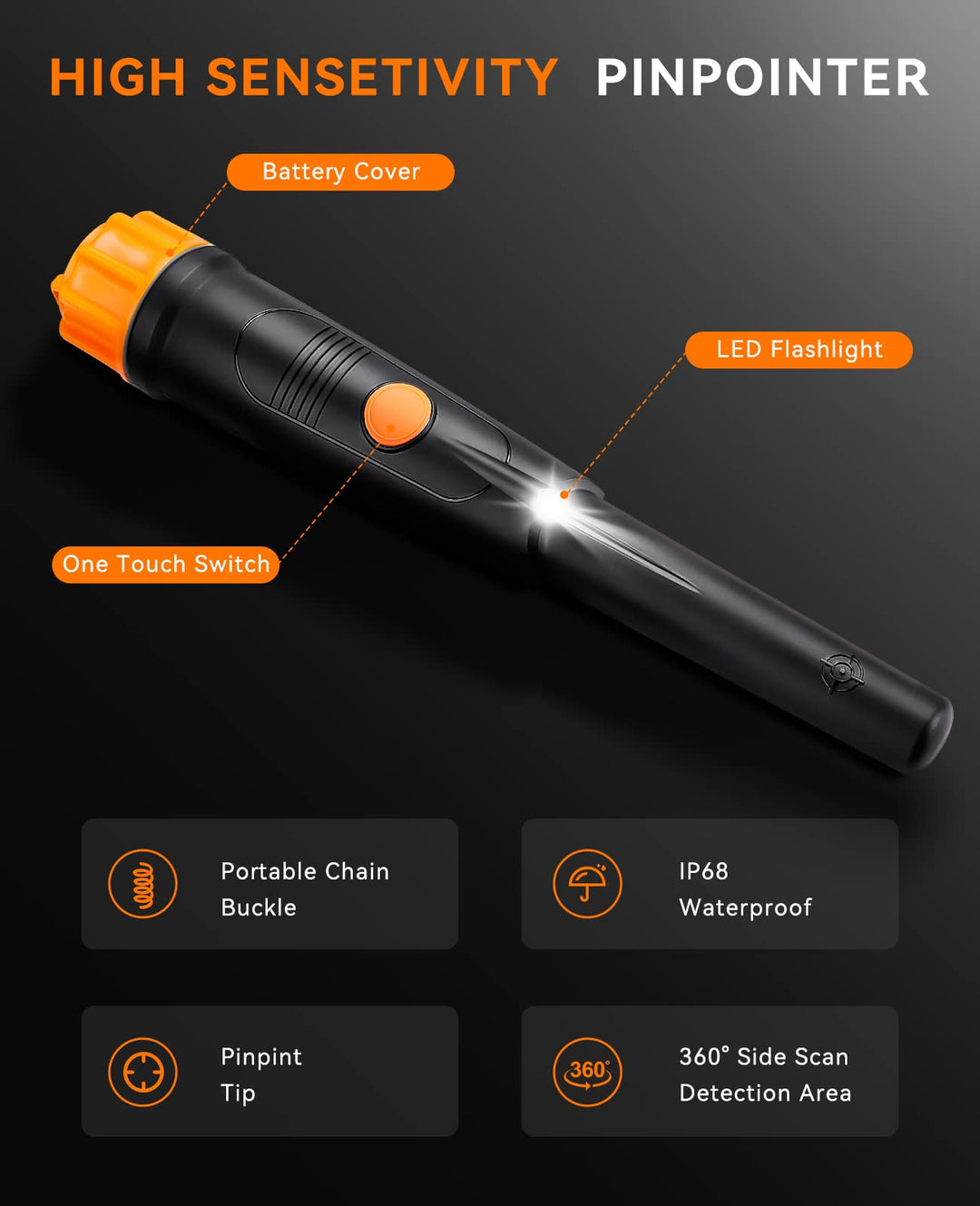 SUNPOW Metal Detector Pinpointer for Adults &amp; K