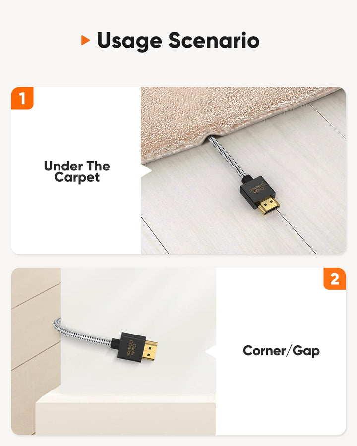 CableCreation Ultra Thin 3ft 4K HDMI Cable Male to Male