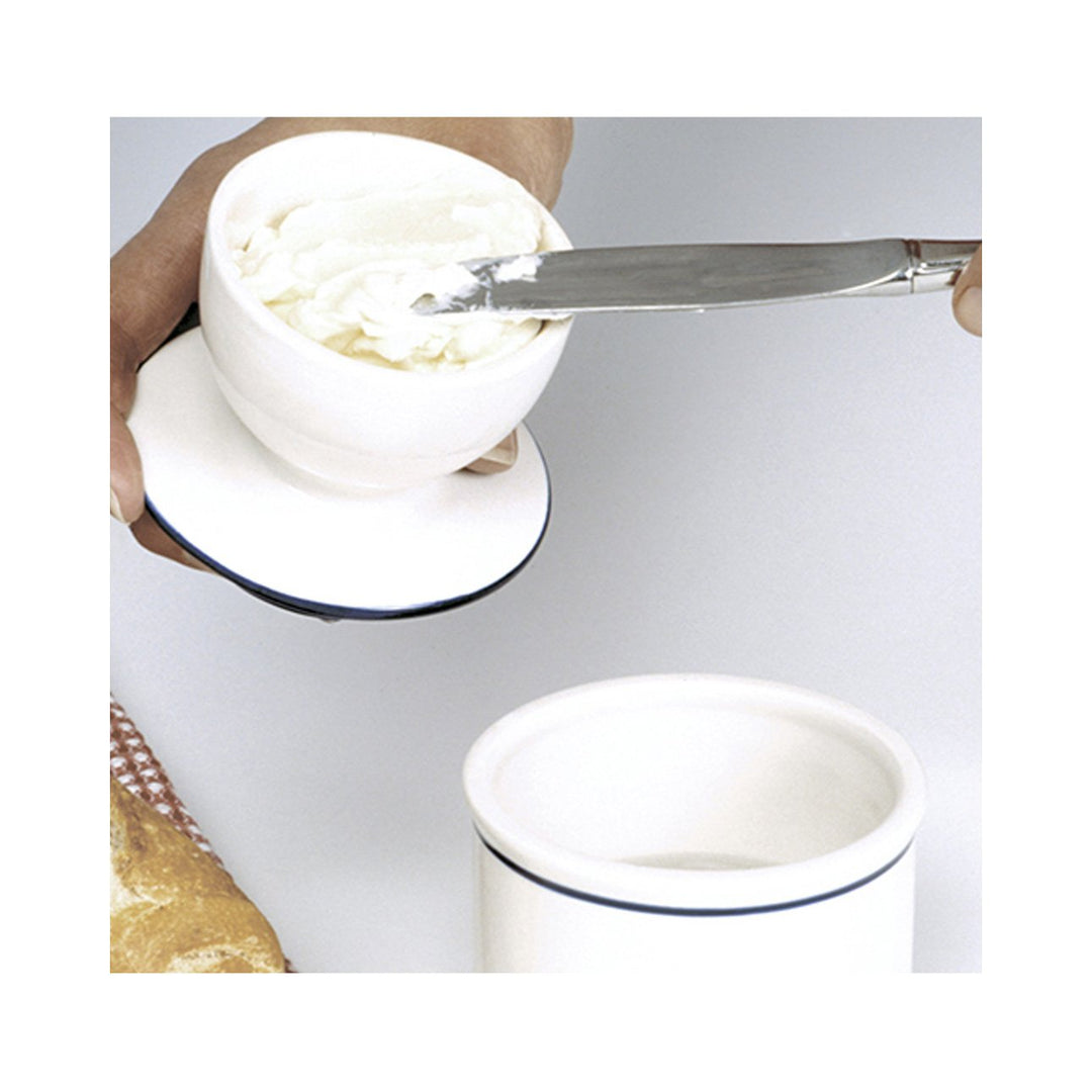 Norpro Glazed Stoneware Butter Keeper,White