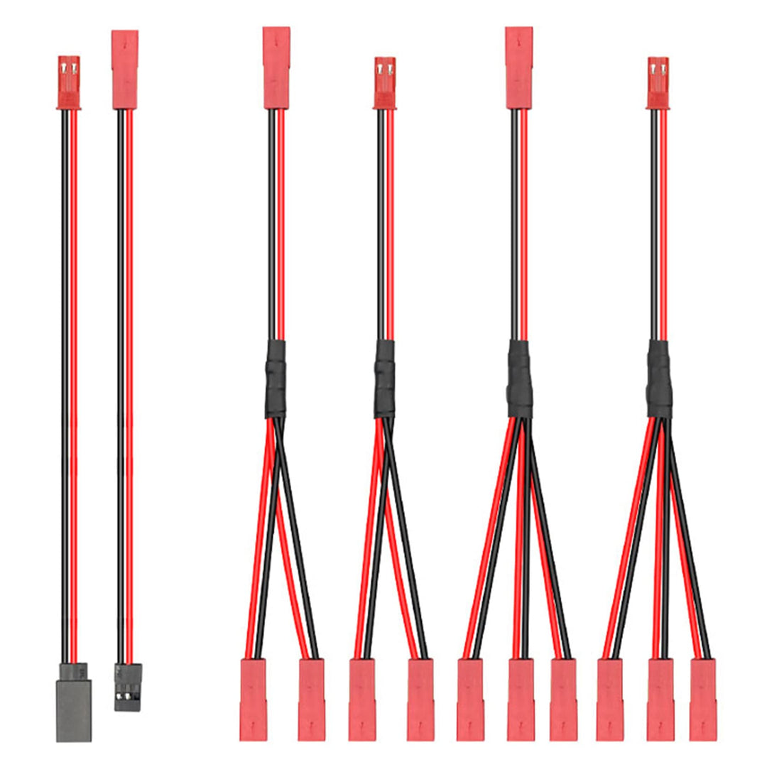 6PCS JST Plug Splitter,JST Male Female Y Cable,JST Y Parallel Adapter Splitter Harness Compatible with Traxxas TRX-4 1/10 RC Car Crawler ESC Battery Motor Cooling Fan,15CM/5.9