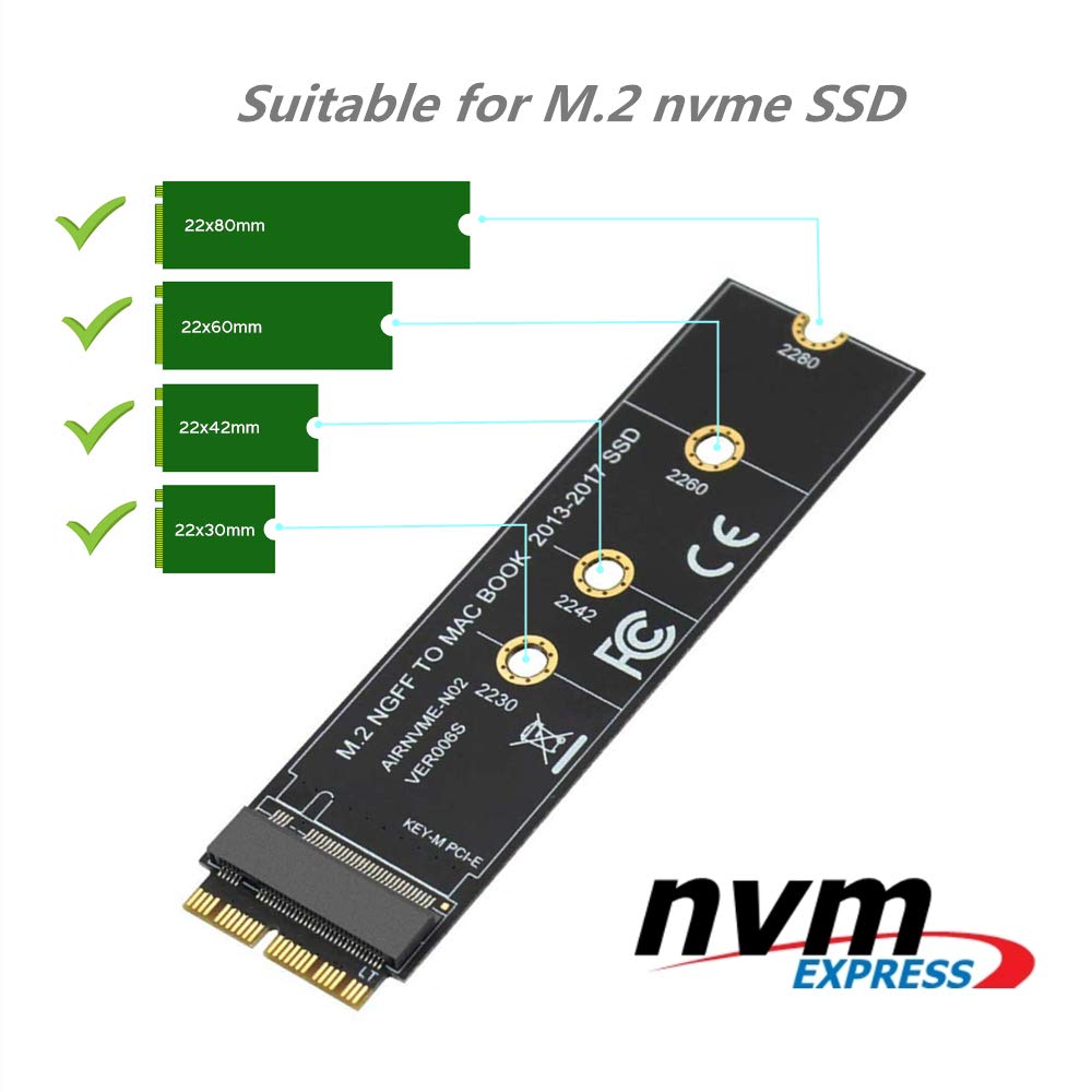 M.2 NVME SSD Convert Adapter Card for Upgrade MacBook A