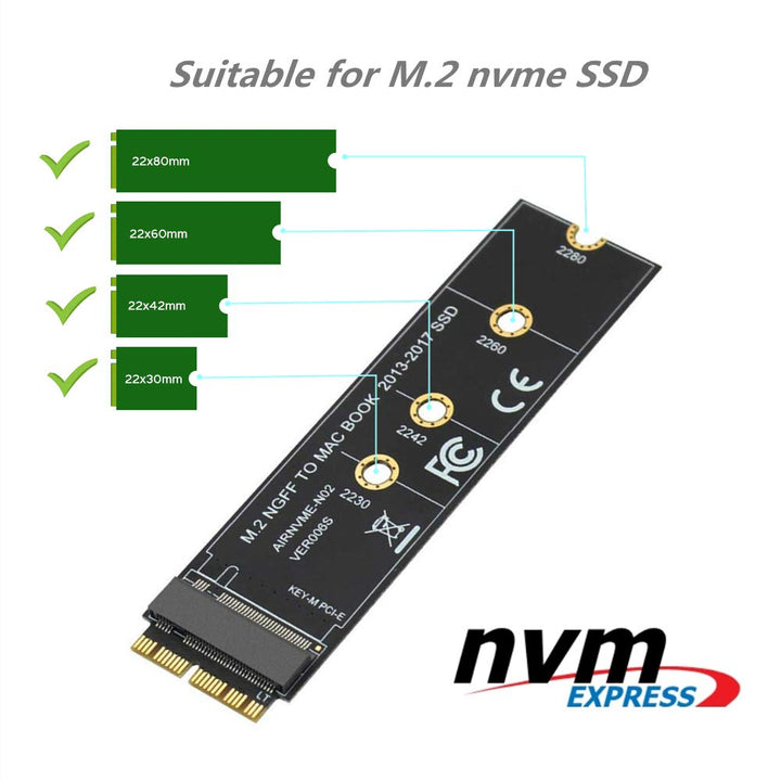 M.2 NVME SSD Convert Adapter Card for Upgrade MacBook A