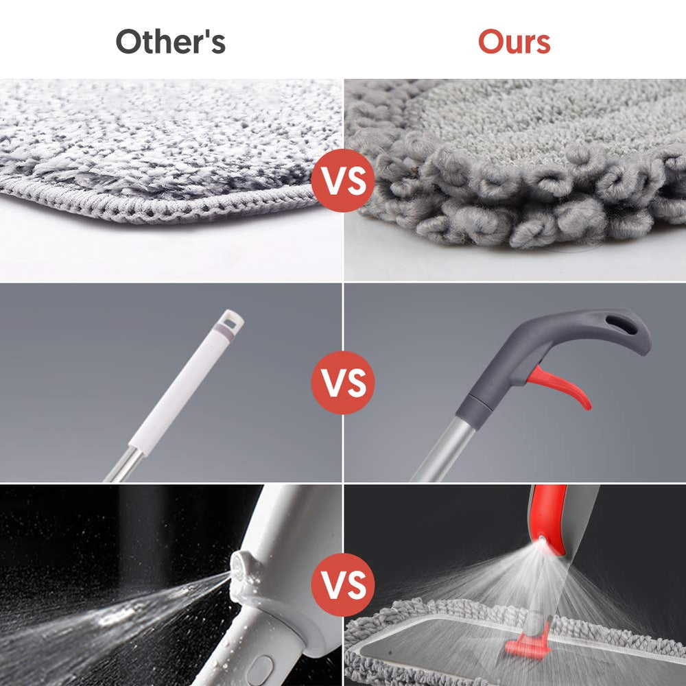 Spray Mops for Hardwood Floor Cleaning - Wet Dust Mops with 3X Reusable Washable Pads Microfiber Wood Floor Mops with Sprayer Commercial Home Use for Hardwood Laminate Wood Floor Cleaning