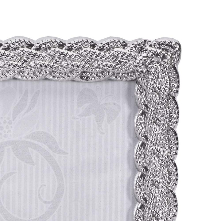 International Designs Belmore Silver Braided Picture Frame, 4x6, Silver