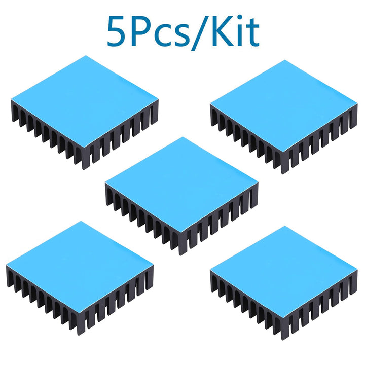 5PCS Heat Sink 35x35x10mm / 1.38x1.38x0.39 inch Aluminum Small Heatsink with Double Sided Thermal Tape for CPU IC LED Board Cooler for Cooling Stepper Motor TEC1-12706 Peltier Module