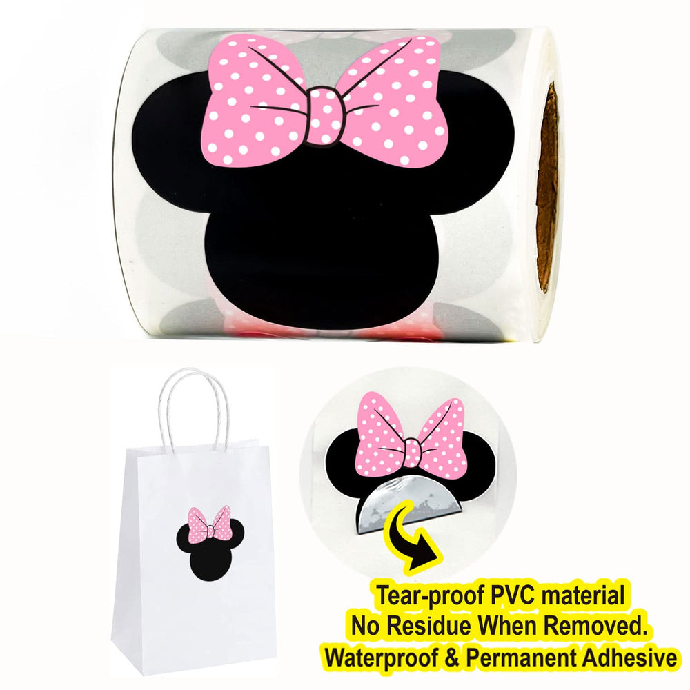 LONGYU 150Pcs Minnie Mouse Head Stickers Big Size 2.73 