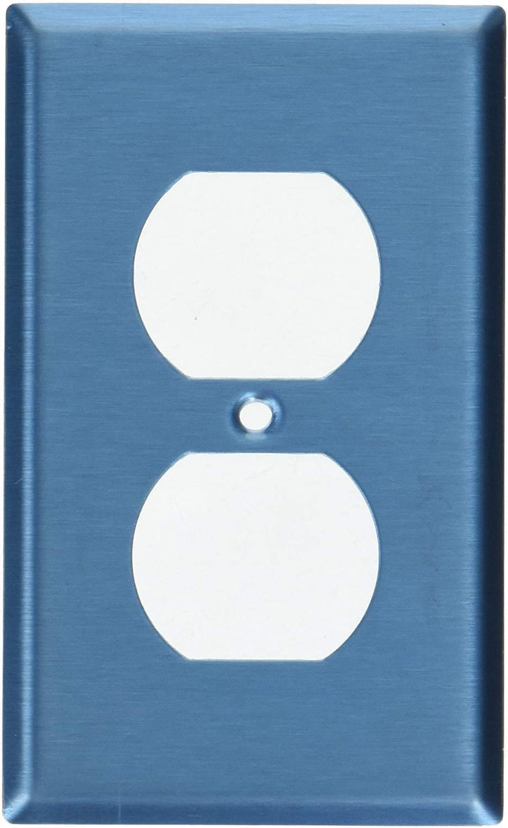 84006-40 2-Gang 1-Toggle 1-Blank Device Combination Wallplate, Standard Size, Strap Mount, Stainless Steel