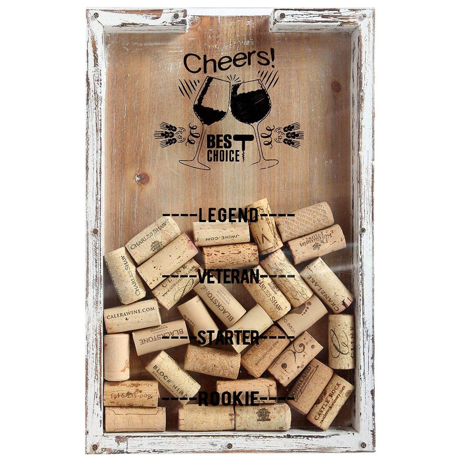 Wine Funny Wine Cork Holder, Shadow Box Makes The Ideal Gift for The Happy and Hydrated Wine Lover, Wood and Glass