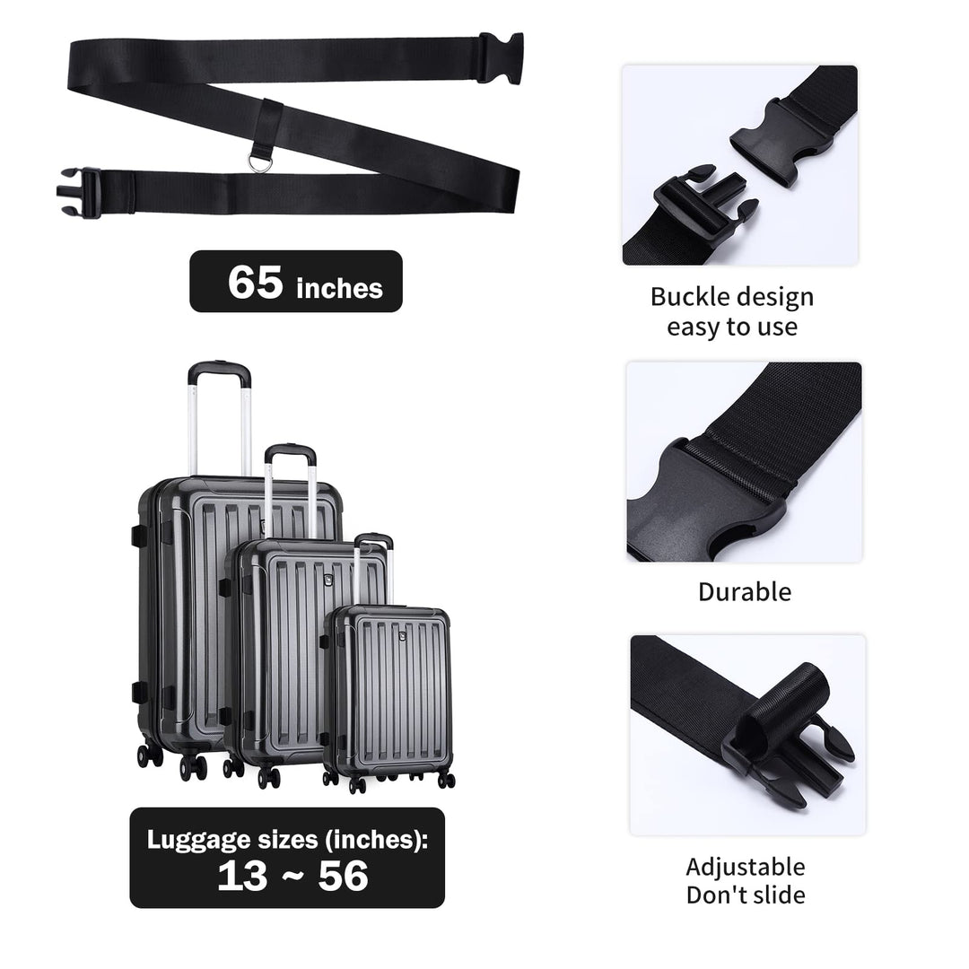 Car Seat Travel Belt,Car Seat Luggage Strap,Converts Car Seat and Luggage Into a Car Seat Stroller—Reduces Weight,Includes a Luggage Tag (Black)