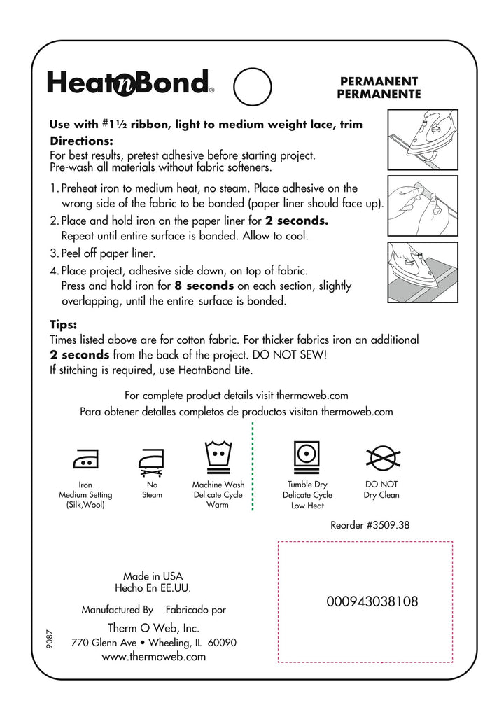 UltraHold Iron-On Adhesive, 3/8 Inch x 10 Yards