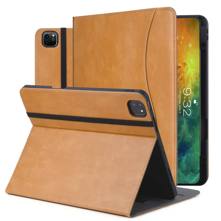 for iPad Pro 12.9 Case 6th Generation 2022 / 5th Gen 2021, 12.9 Inch iPad Pro Cases with Pencil Holder and Pocket, Multiple Angles Viewing Flip Cover Protective Folio Auto Sleep/Wake, Black