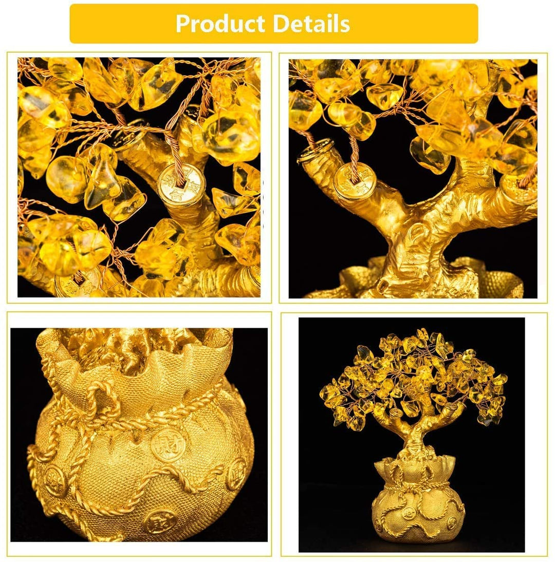 Feng Shui Money Tree Office Home Table Feng Shui Decoration Crystal Money Tree for Wealth and Good Luck