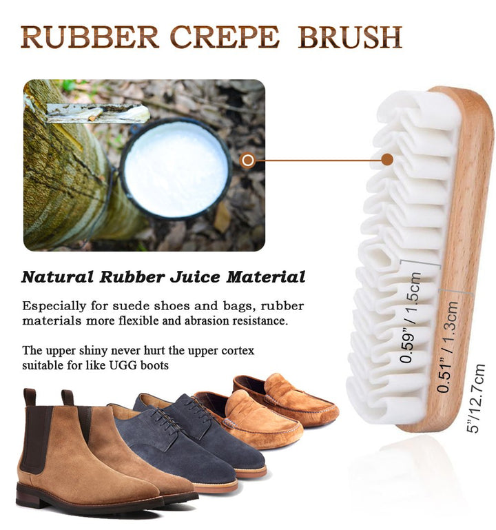 TAKAVU Shoe Shine Brushes Kit (4PCS) - 100% Soft Horseh