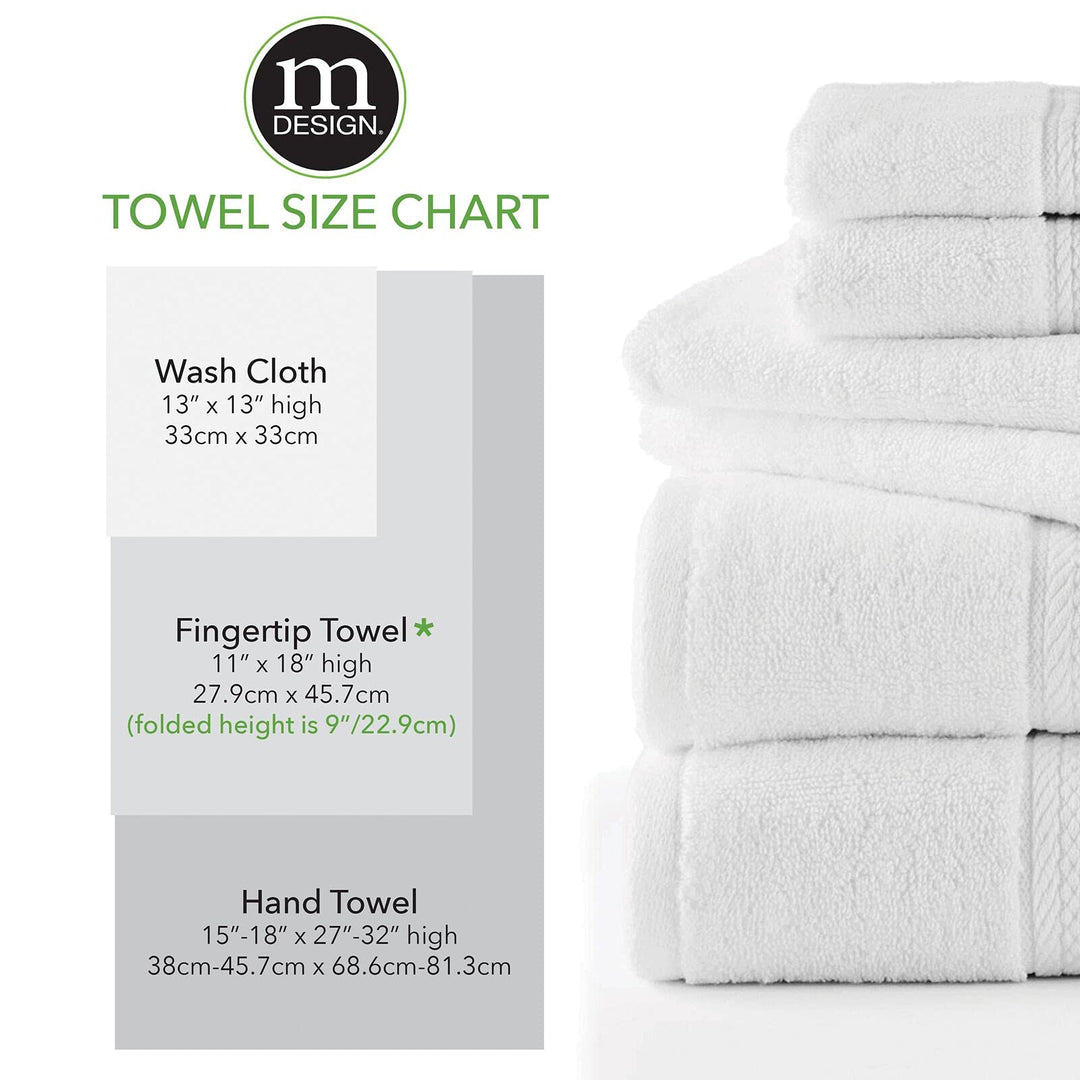 mDesign Decorative Modern Metal Fingertip, Hand Towel H