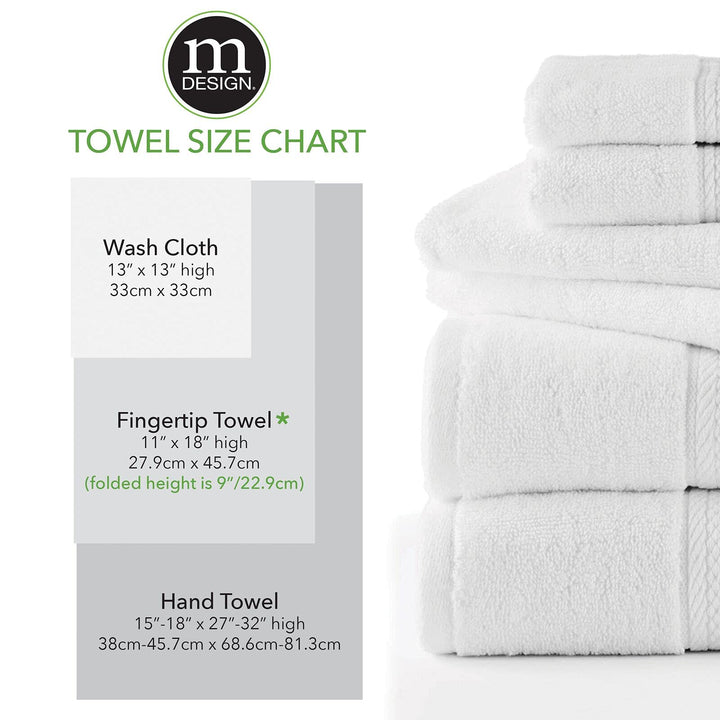 mDesign Decorative Modern Metal Fingertip, Hand Towel H
