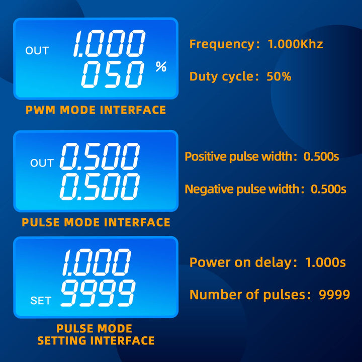 Pwm Signal Generator,Dual Mode Function Frequency Generator Adjustable 1-150kHZ Pulse Square Rectangular Wave Signal Module Driver Controller LCD Display with Case