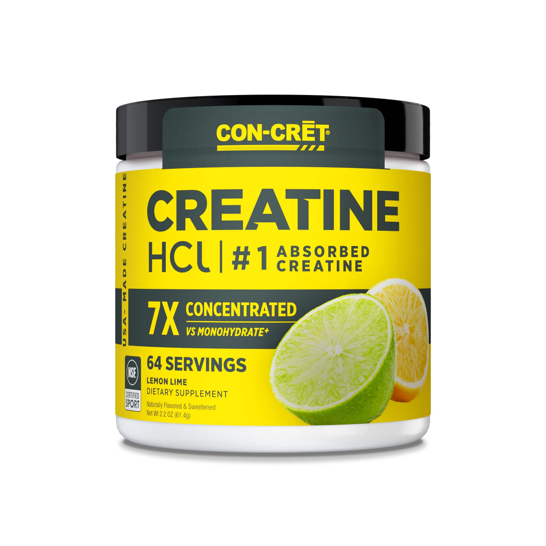 Creatine HCl Powder | Muscle, Cognitive, Cellular Energy Support | No Bloating or Cramps | USA Made &amp; NSF Certified | Lemon Lime (64 Serving)