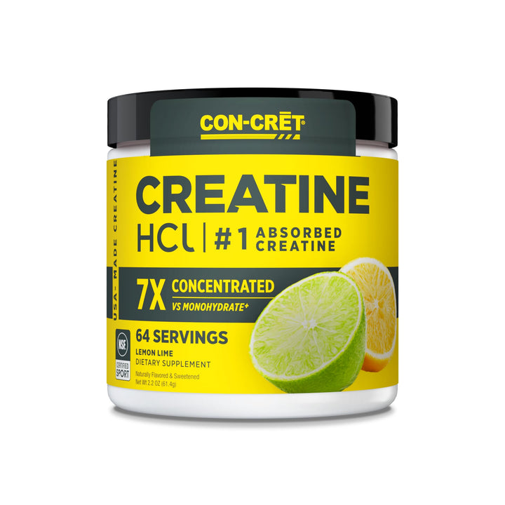 Creatine HCl Powder | Muscle, Cognitive, Cellular Energy Support | No Bloating or Cramps | USA Made &amp; NSF Certified | Lemon Lime (64 Serving)