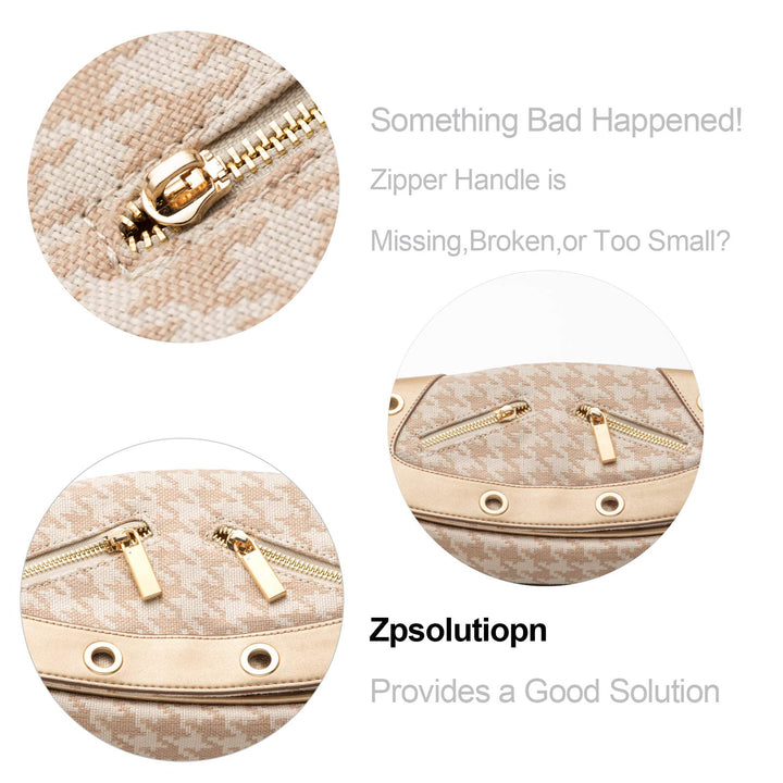 Gold Zipper Pull Replacement Metal Zipper Tab Repair Easy Use for Broken and Missing Zipper Pulls On Luggage Suitcase Jacket Backpacks Coat Boots