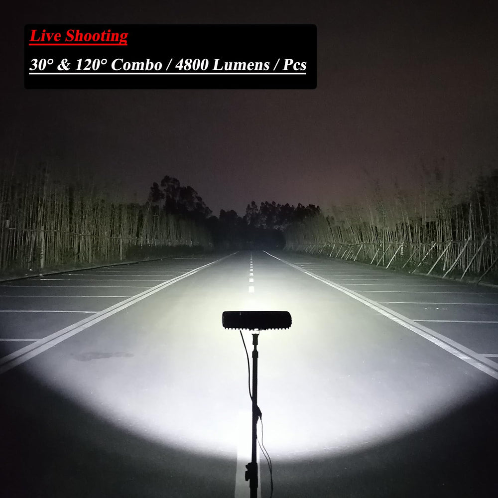 Waterproof Led Boat Lights, 6.5inch White Spreader and Deck Marine Lights, 2 pc 80W 7200LMS 30° & 90° Combo LED Flood Light, 12/24V Mini Led Light Bar for Boat Truck Off Road