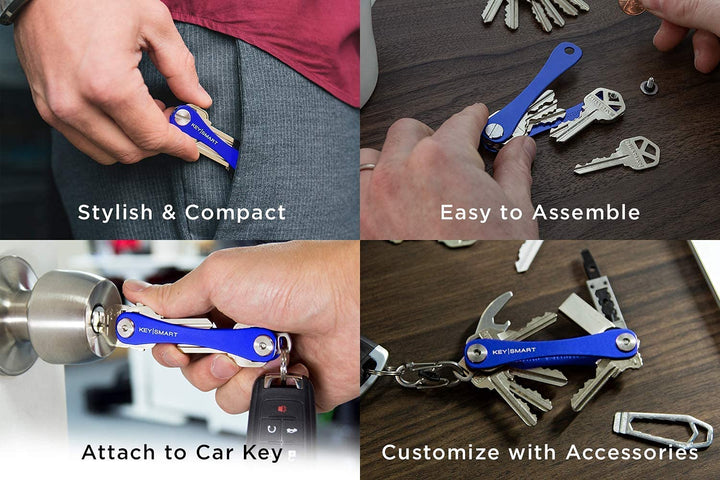 KeySmart - Compact Key Holder and Keychain Organizer (w/Expansion Pack-14 Keys, Quick Disconnect and Bottle Opener)