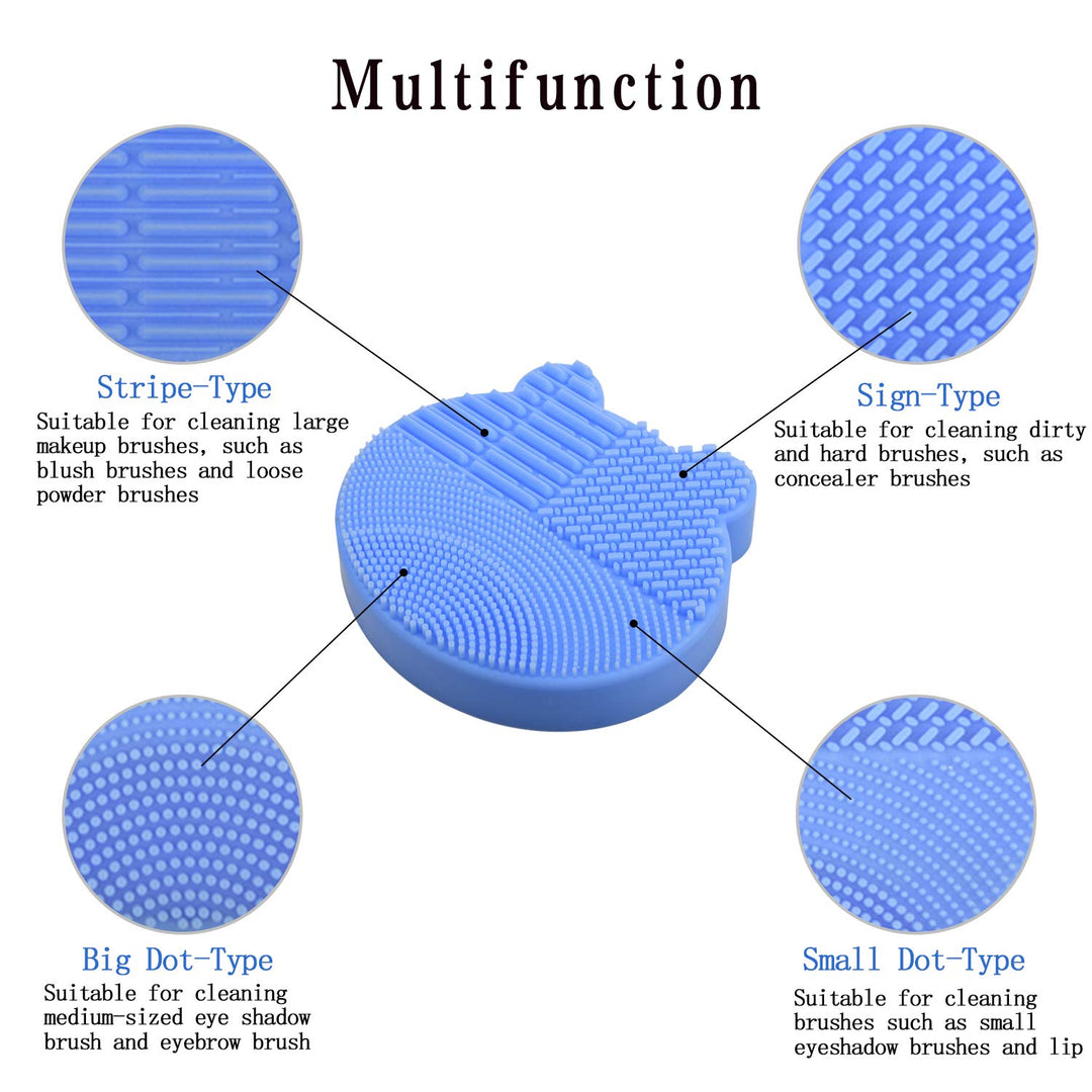 Makeup Brush Cleaning Mat and Brush Drying Storage Stand Holder Remove Facial Makeup Naturally and Clean Makeup Brushes Instantly ï¼Ë†blueï¼â€° (Blue)