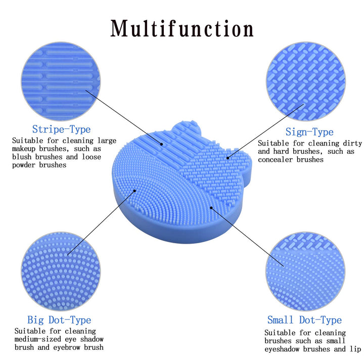 Makeup Brush Cleaning Mat and Brush Drying Storage Stand Holder Remove Facial Makeup Naturally and Clean Makeup Brushes Instantly ï¼Ë†blueï¼â€° (Blue)