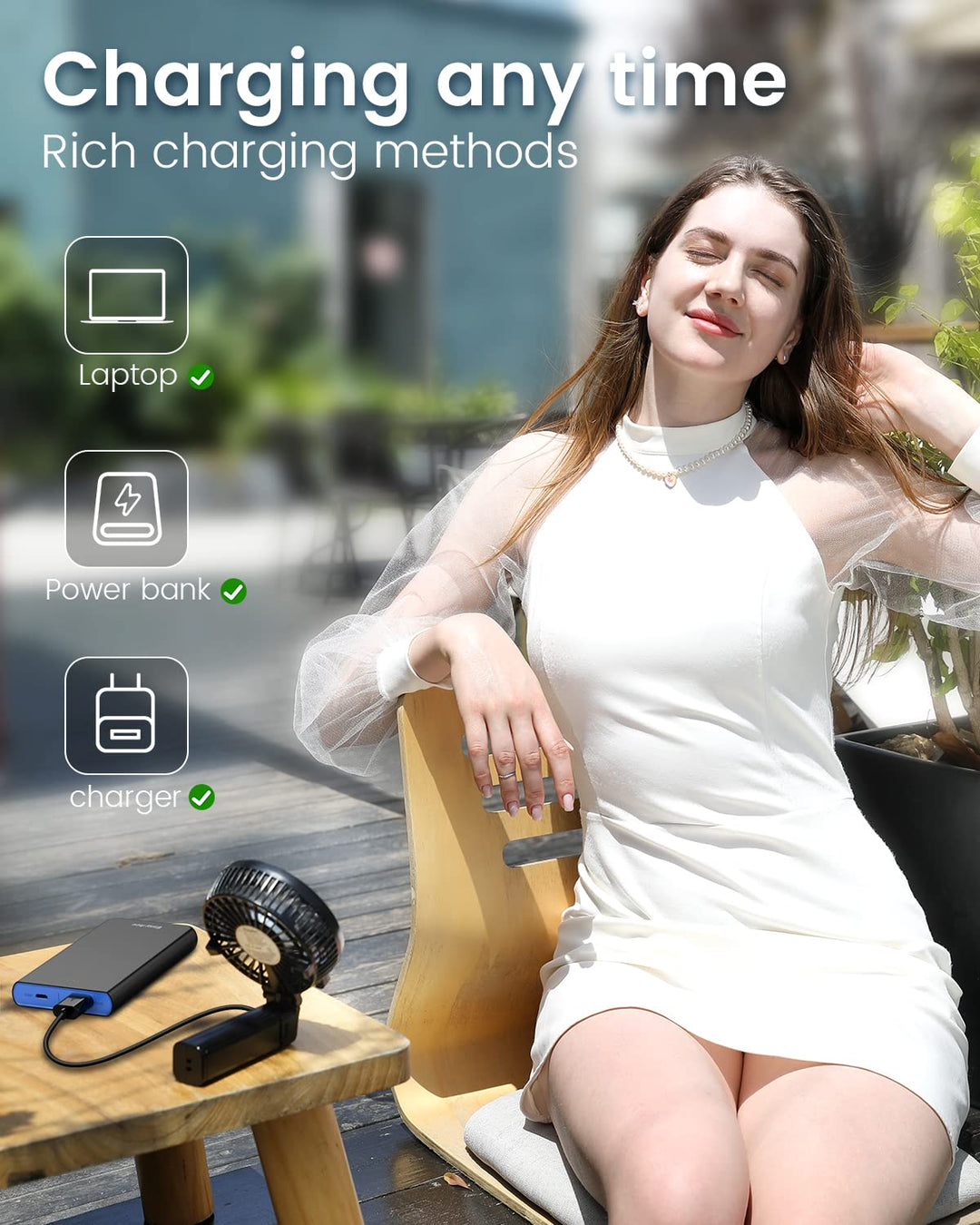 Mini Handheld Fan, Portable Fan Small USB Desk Fan Personal Hand Fan 3 Speed 10H Working Hours Rechargeable Battery Cooling Folding Fan for Travel Outdoor Office Household