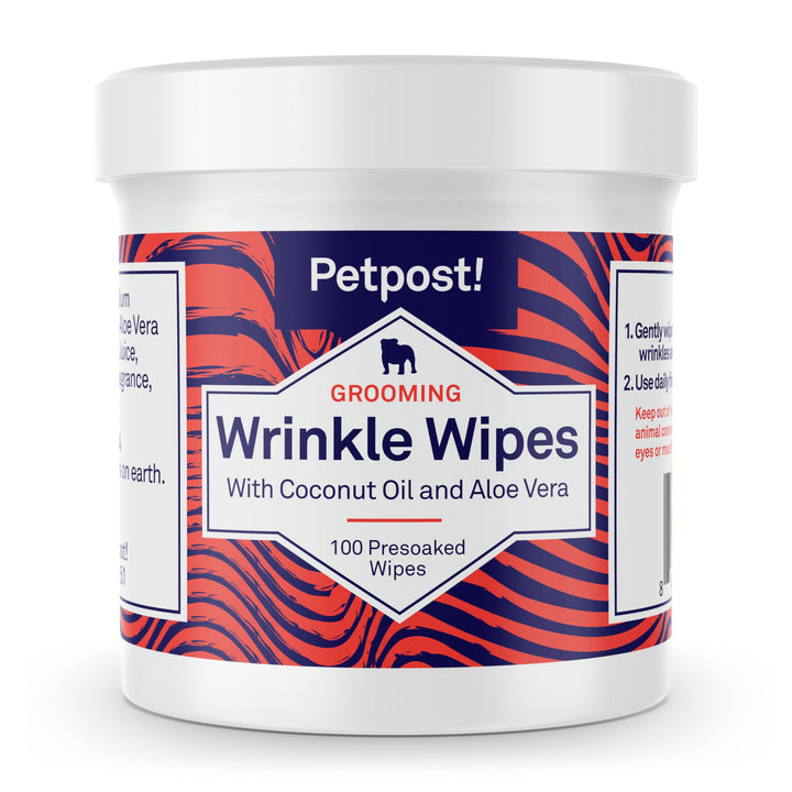 | Bulldog Wrinkle Wipes for Dogs - 100 Wipes - Cleans &amp; Soothes Wrinkles and Pug Folds with Coconut Oil Solution 100 ct.