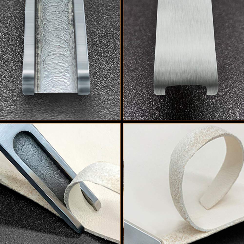 3 Size Leather Edge Beveler Tool 0.7cm, 1cm, 1.2cm, Wide Mouth Leathercraft Edge Skiving Beveler, DIY Beveler Shallow Skiving Trimming Leather Edge Press