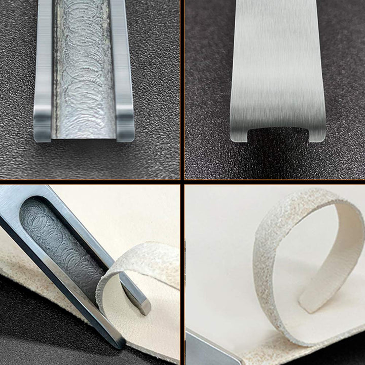 3 Size Leather Edge Beveler Tool 0.7cm, 1cm, 1.2cm, Wide Mouth Leathercraft Edge Skiving Beveler, DIY Beveler Shallow Skiving Trimming Leather Edge Press