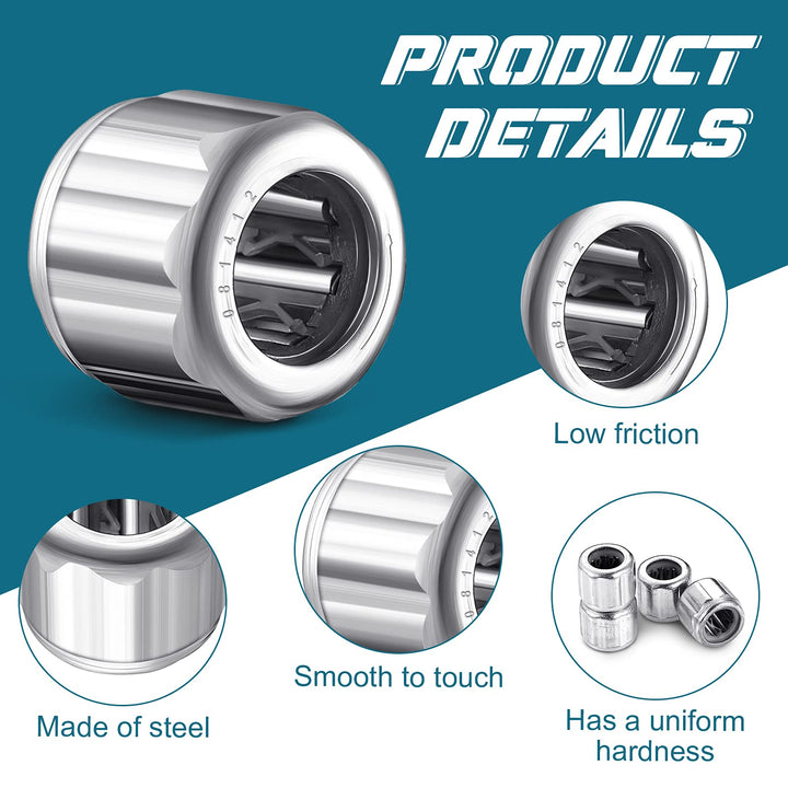Tondiamo 6 Pieces Needle Roller Bearings unilateral Bearing Small Octagonal Bearings Industrial Bearings 8mm Bore 14mm OD 12mm Width with Nice Load Carrying Capacity and Stiffness Bearing