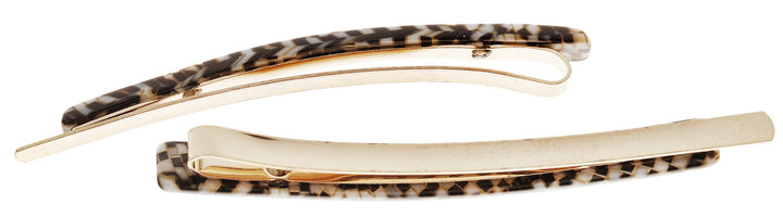 Bobby Pin Pair On Gold Wire Opera Silver