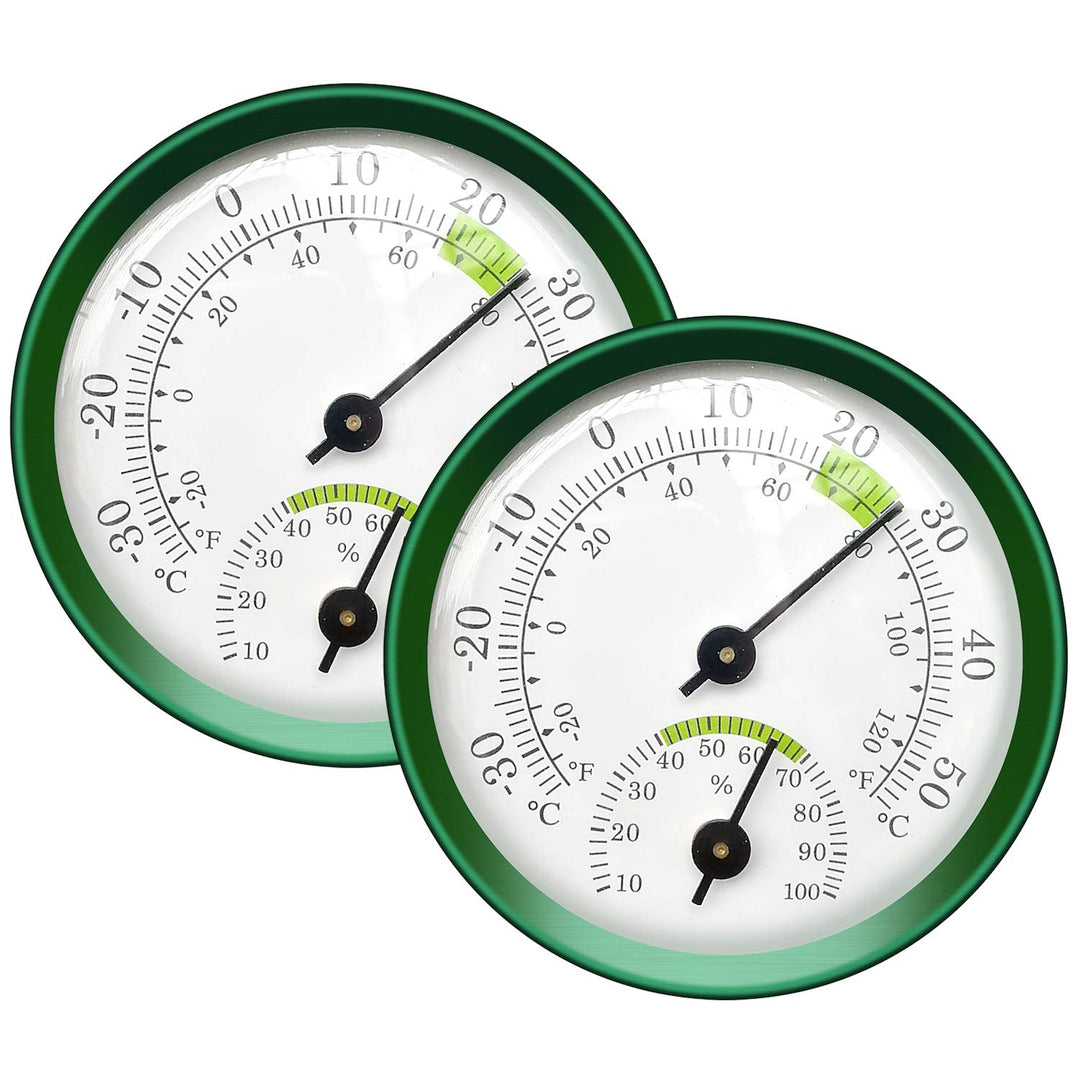 2-Pack Mini Thermometer Indoor and Humidity Gauge – Small Thermometer Hygrometer Analog Temperature Monitor for Home Wall Room Greenhouse Incubator Tank Decorative, NO Battery Needed