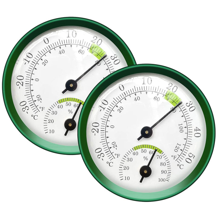 2-Pack Mini Thermometer Indoor and Humidity Gauge – Small Thermometer Hygrometer Analog Temperature Monitor for Home Wall Room Greenhouse Incubator Tank Decorative, NO Battery Needed