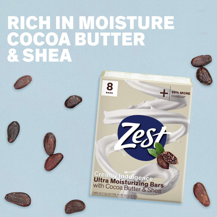 Creamy Cocoa Butter &amp; Shea Moisture-Rich Bar Soap, 4 Oz, 8 Count