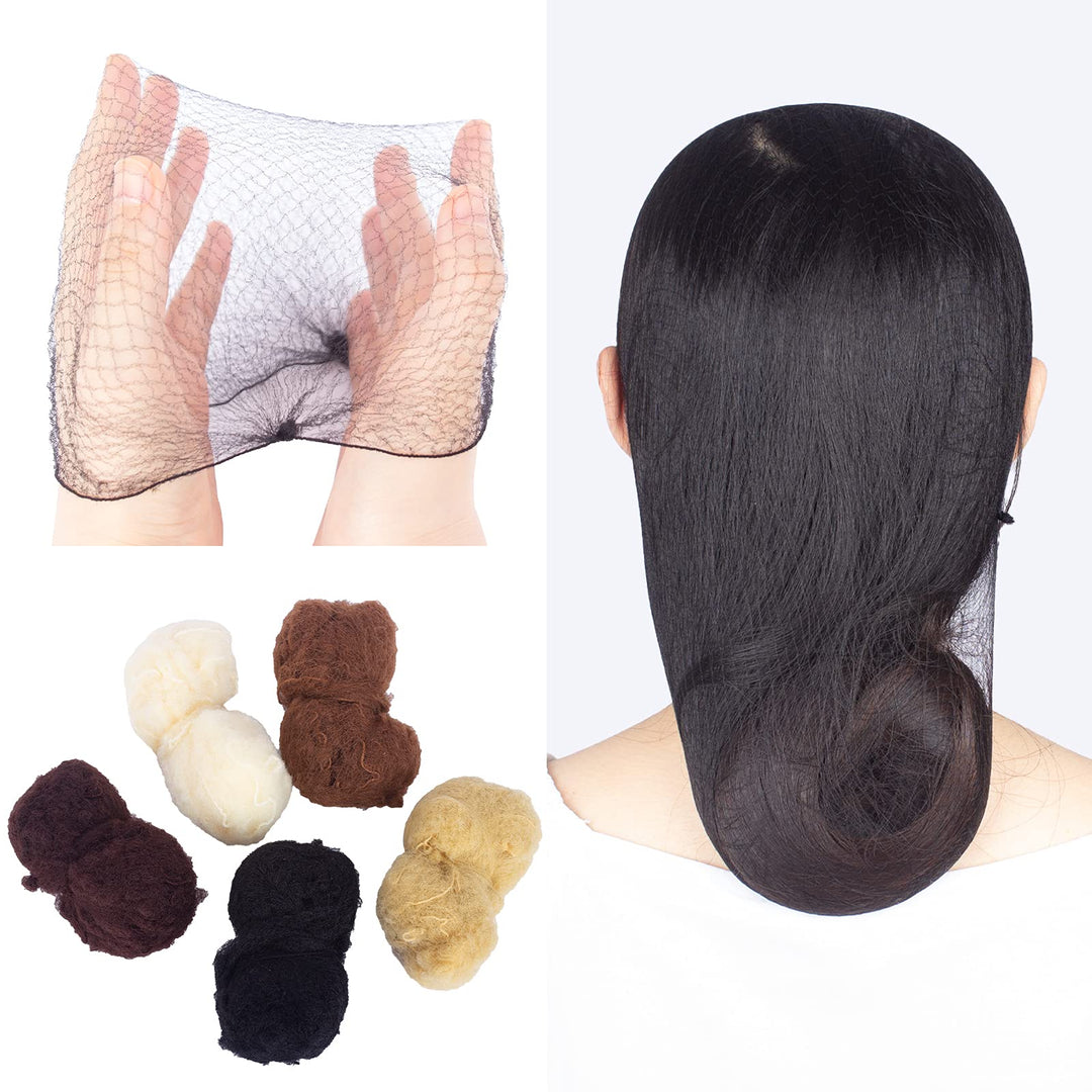 Generic Pack of 20pcs Hair Nets Invisible Elastic Edge Mesh 50cm Black