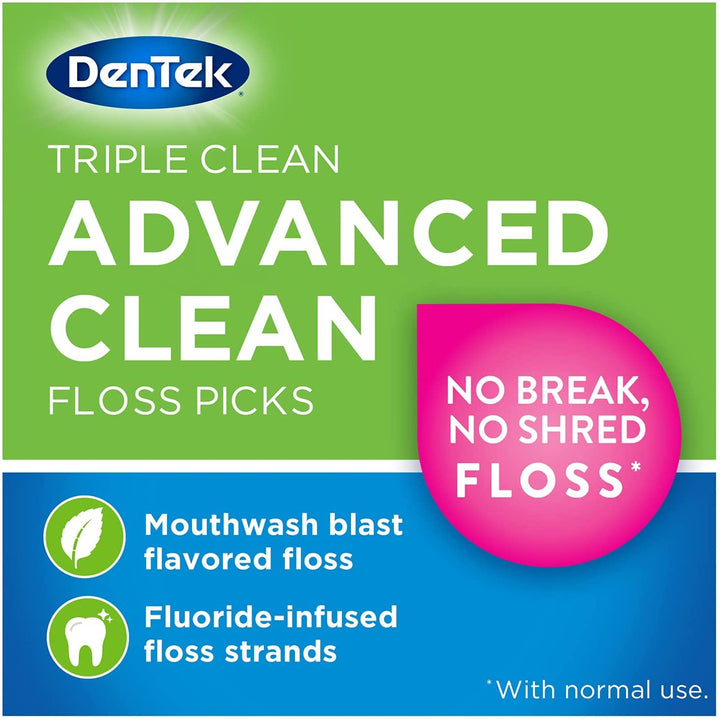 Dentek Triple Clean Floss Picks, Fresh Mint 90 each by Dentek