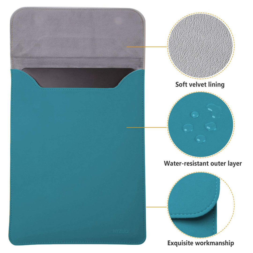 15-16 Inch Laptop Sleeve Compatible with MacBook Pro 16 M3/M2/M1 Pro/Max A2991 A2780 A2485 A2141 2024-2019, MacBook Pro 15 2012-2015, XPS 15, Faux Suede Leather Case with Small Bag, Deep Teal
