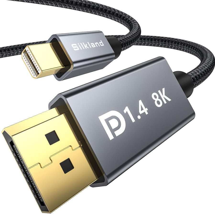 Silkland 8K Mini DisplayPort to DisplayPort 1.4 Cable, 