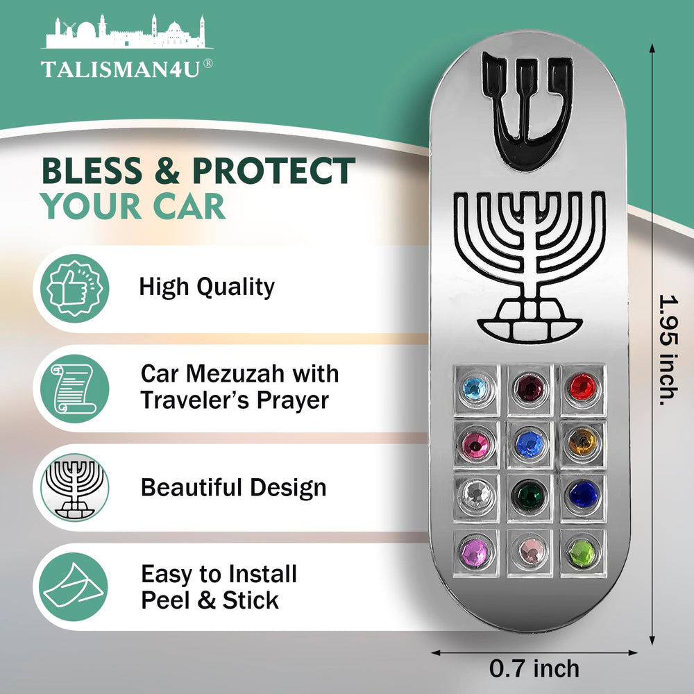 Protection CAR MEZUZAH with Travelers Prayer Scroll 7 B