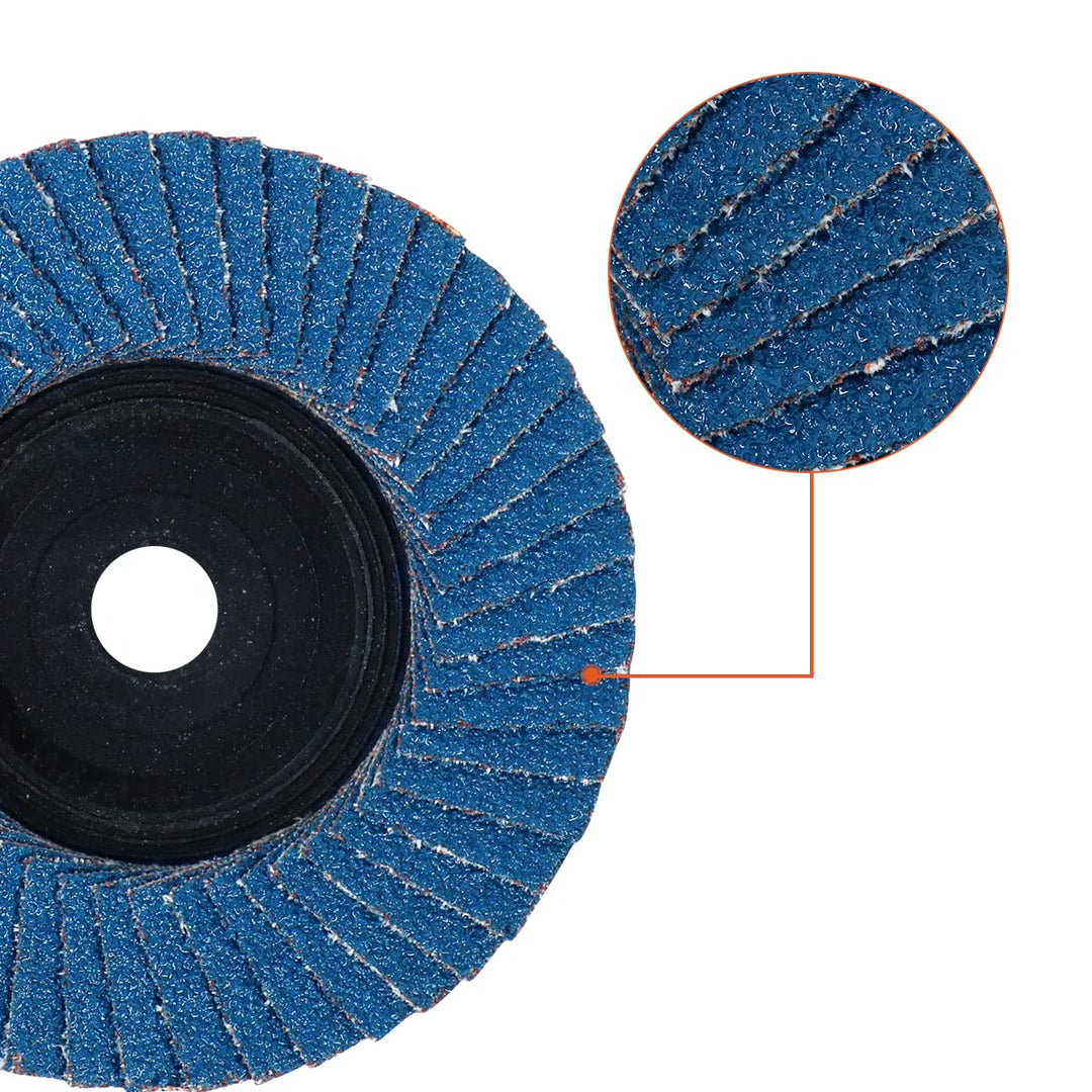 3&#39;&#39; x 3/8 Inch Flap Discs for Angle Grinder, 80 Grit Flap Sanding Disc, Steel Quick Trim Wheels Type 27 Grinding Wheel for Stainless Steel, Sheet Metal 10 Pack