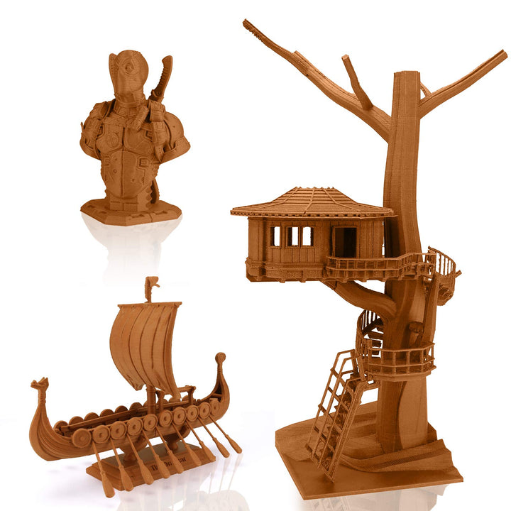 PLA 3D Printer Filament, Pla Filament Red Wood PLA Printing Filament 1.75mm 15% Real Wood,1KG Cherry Wood Color Nature Wood Texture