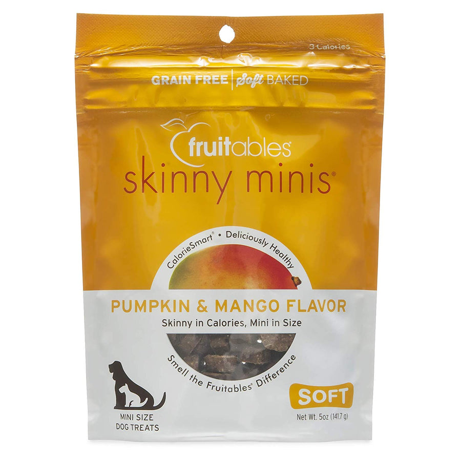 Skinny Mini Dog Treats, Healthy Pumpkin Treat for Dogs, Low Calorie & Delicious, Puppy Training, Free of Wheat, Corn and Soy, Made in the USA, Pumpkin and Mango Flavor, 5oz