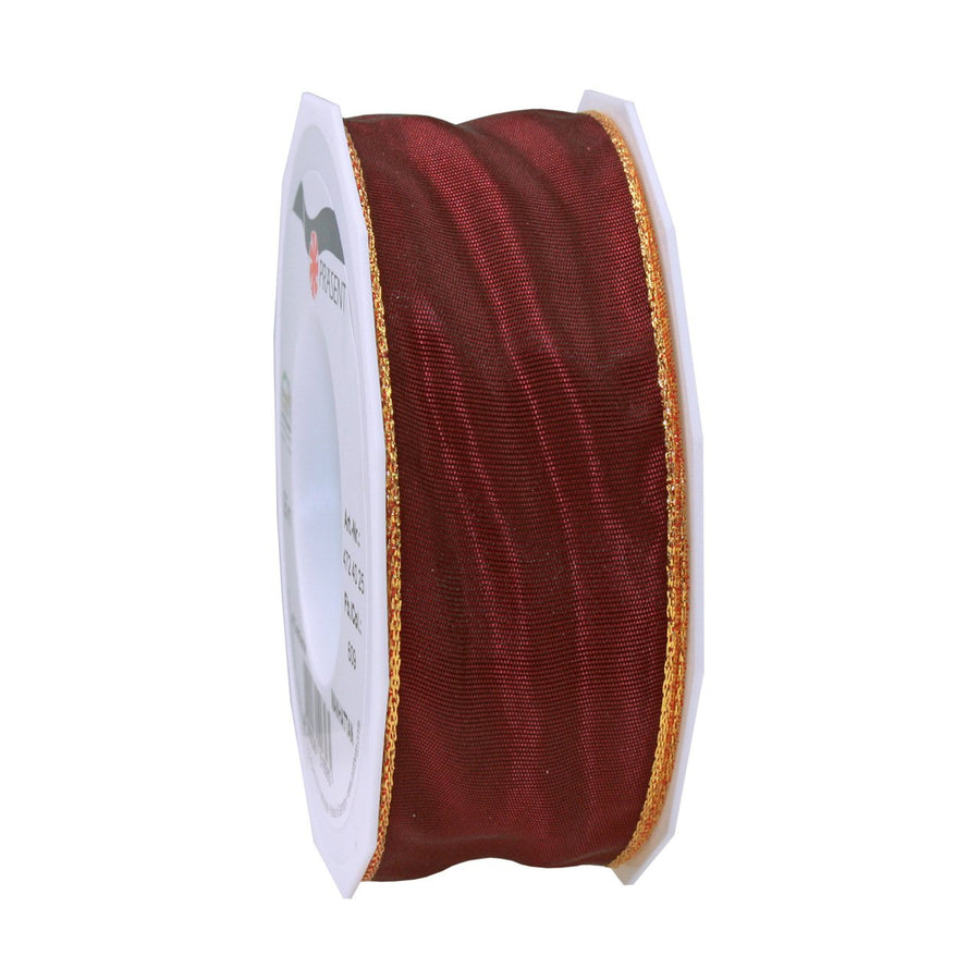 47240/25-609 Metallic Manhattan Ribbon, 1-1/2-Inch by 27-Yard, Burgundy