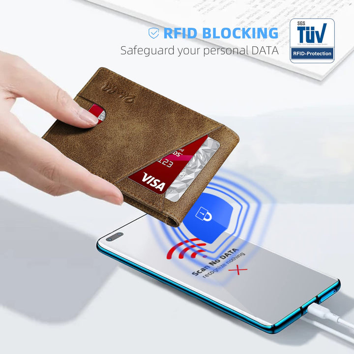 Zitahli Slim RFID Wallets for Men, Money Clip Bifold Le