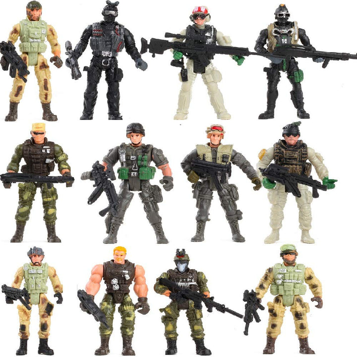 US Army Men and SWAT Team Toy Soldiers Action Figures Playset with Military Weapons Accessories,Military Soldier Playset Military Figures Army Men Soldiers Toy for Kids Boys Gift,12Pcs