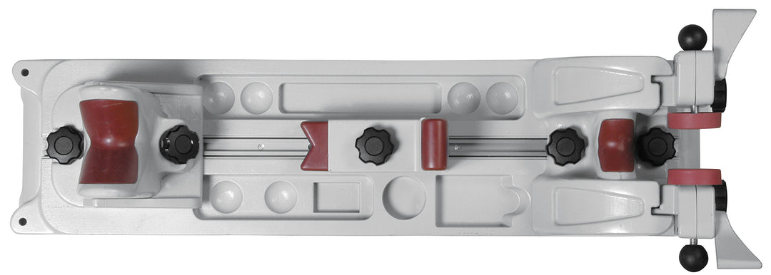 Best Gun Vise with Secure Adjustable Cradle, Storage Compartments for Cleaning, Gunsmithing and Firearm Maintenance, Red/Grey