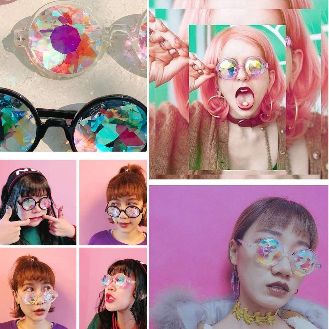Armear Women Kaleidoscope Rave Rainbow Glasses Prism Mi