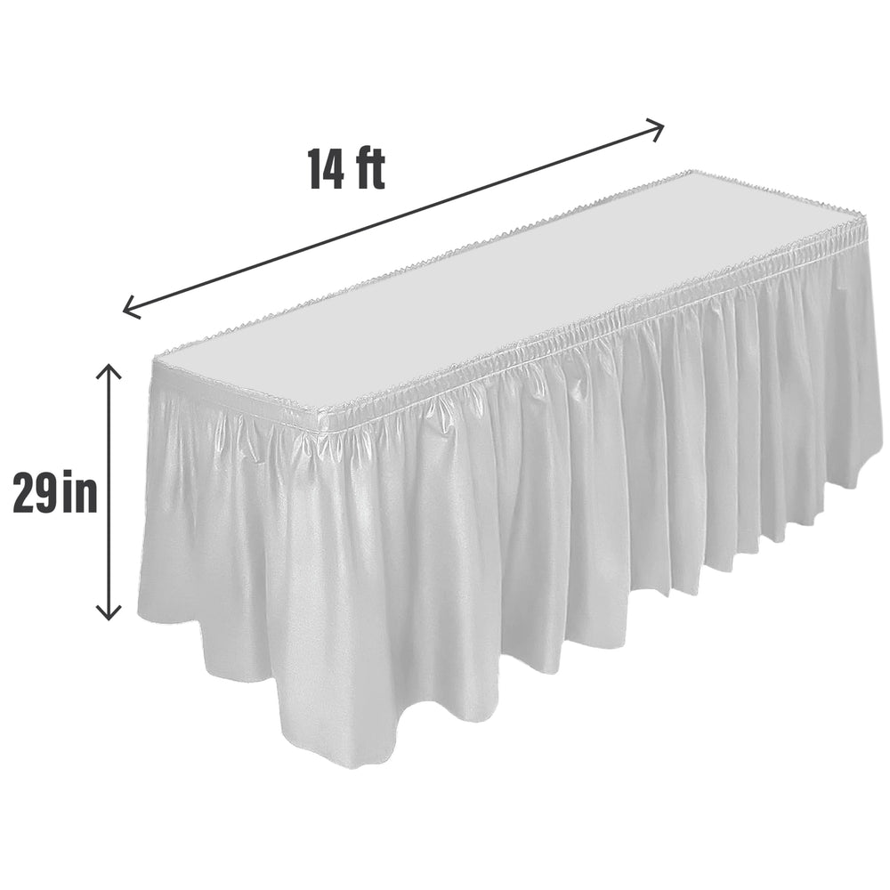 DecorRack Table Skirt, 29 in x 14 ft -BPA Free- Plastic